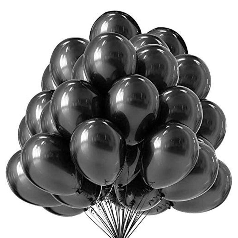 10in Black Metallic Balloons
