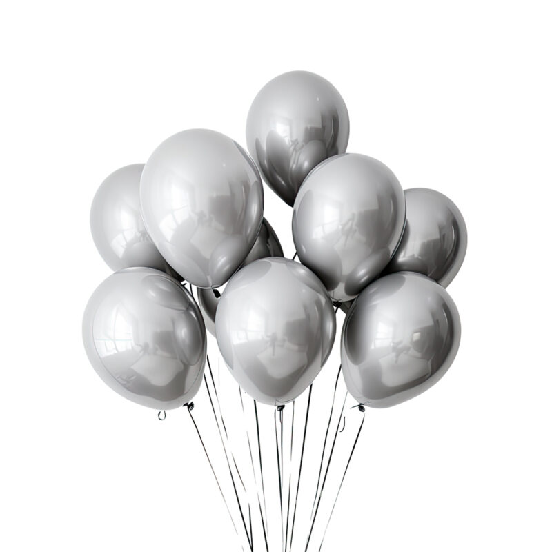 10in Grey Metallic Balloons