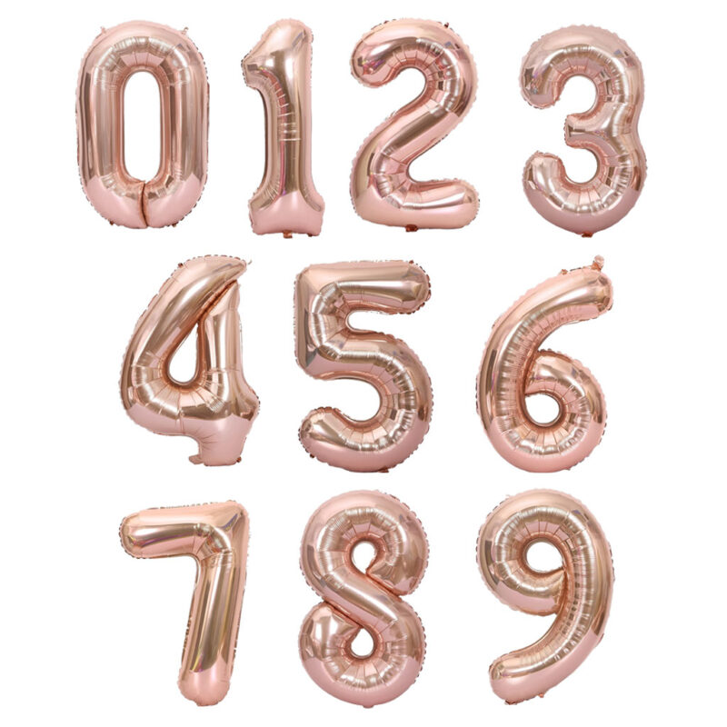Rose Gold Number Foil Balloons