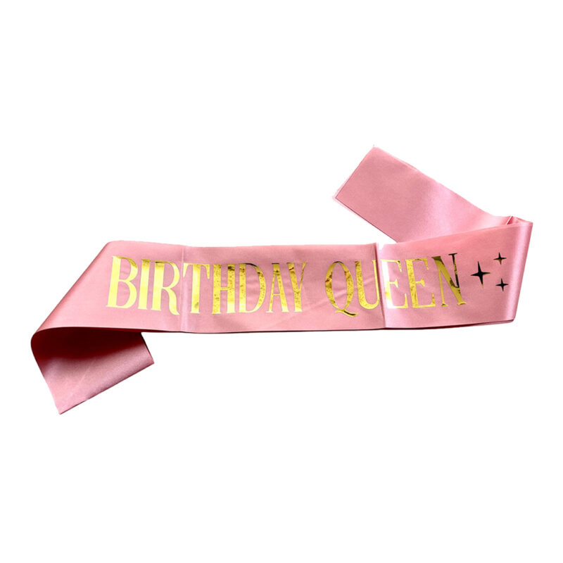 Birthday Queen Party Sash pink