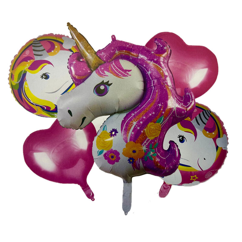 Unicorn 5 in1 Foil Balloon Heart
