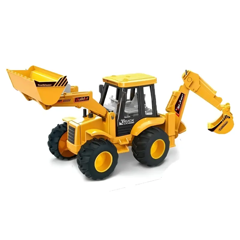 A classic Dump Truck Toy with large black wheels and a movable dump bed, viewed from the front-side angle on a white background.